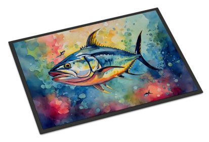 Yellowfin Tuna Doormat Front Door Mat Indoor Outdoor Rugs for Entryway, Non Slip Washable Low Pile, 24H X 36W