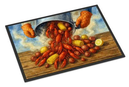 Hot Boiled Crawfish Doormat Front Door Mat Indoor Outdoor Rugs for Entryway, Non Slip Washable Low Pile, 18H X 27W