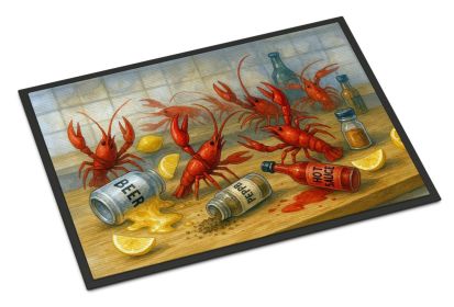 Crawfish Gone Wild Doormat Front Door Mat Indoor Outdoor Rugs for Entryway, Non Slip Washable Low Pile, 18H X 27W